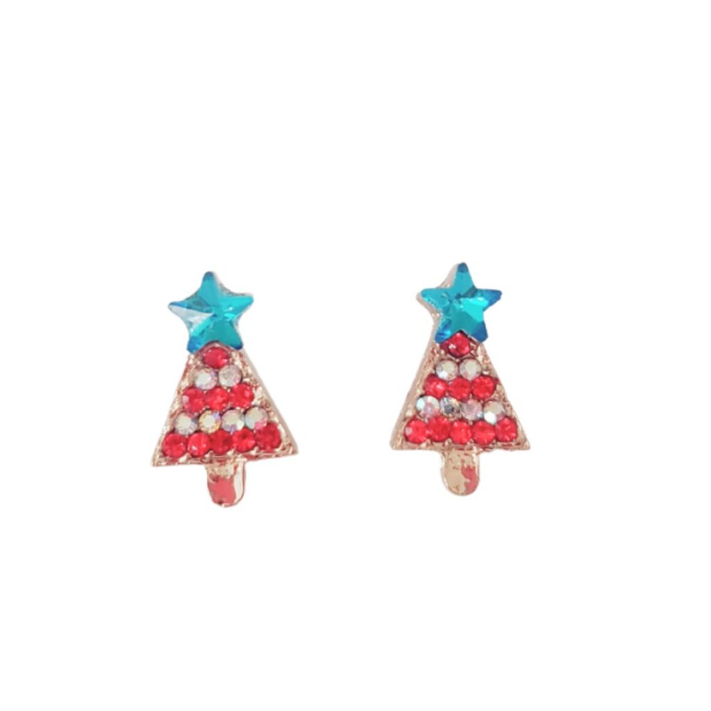 Christmas Tree Gold Earrings